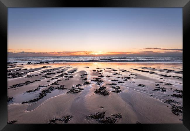  The Beach and Sunset Framed Print by Nick Rowland