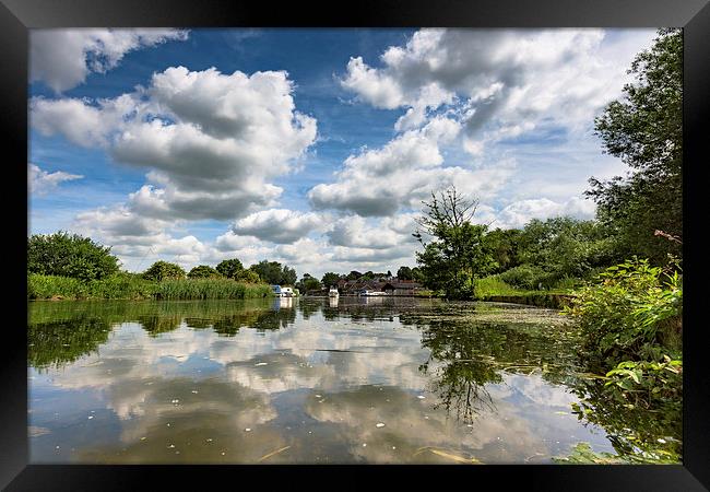 Summer Sky reflected on the Waveney at Beccles Framed Print by Nick Rowland