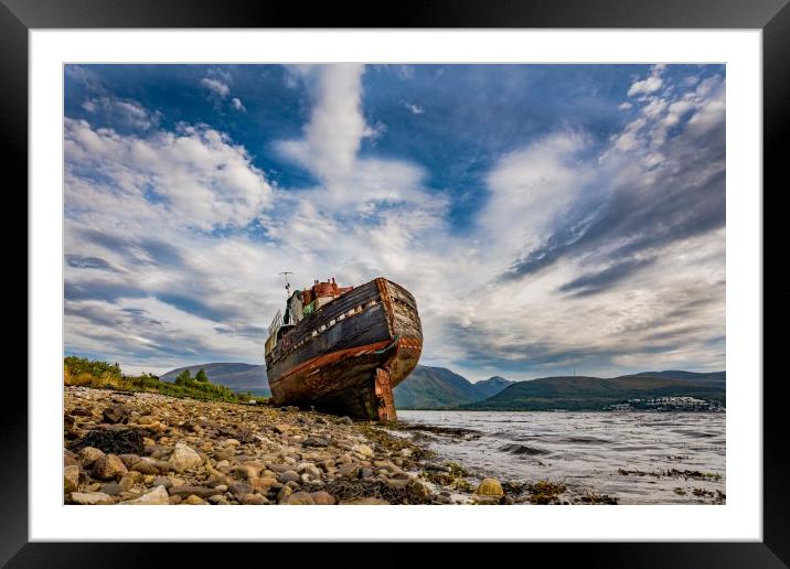 Corpach Wreck Framed Mounted Print by Nick Rowland