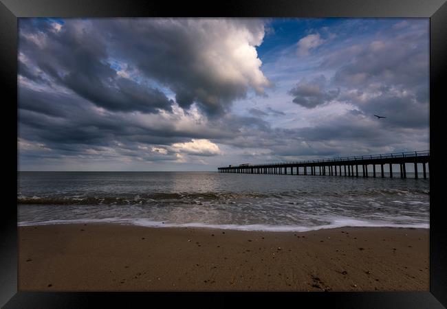 Clouds over Felixstowe Pier Framed Print by Nick Rowland