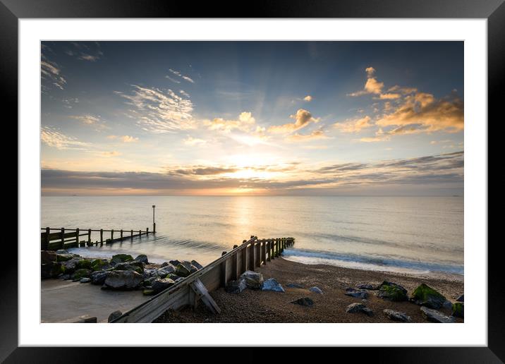 Risen sun at Slaughden Framed Mounted Print by Nick Rowland