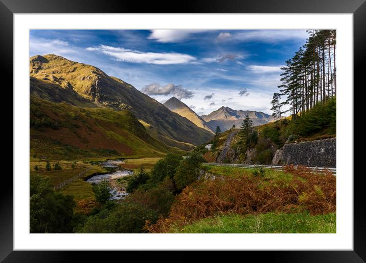 Glen Shiel and the Five Sisters of Kintail Framed Mounted Print by Nick Rowland