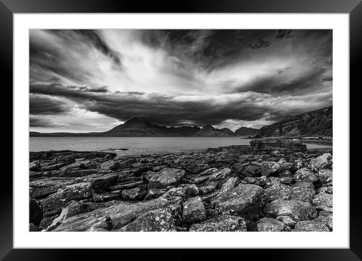 The Black Cuillins from Elgol Beach Framed Mounted Print by Nick Rowland