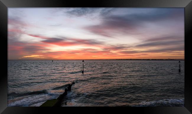 Sunset at Landguard Point Framed Print by Nick Rowland