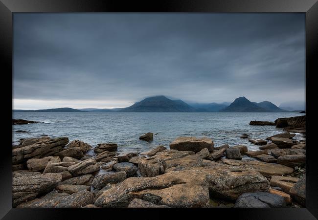 The Black Cuillins across Loch Scavaig, from Elgol Framed Print by Nick Rowland