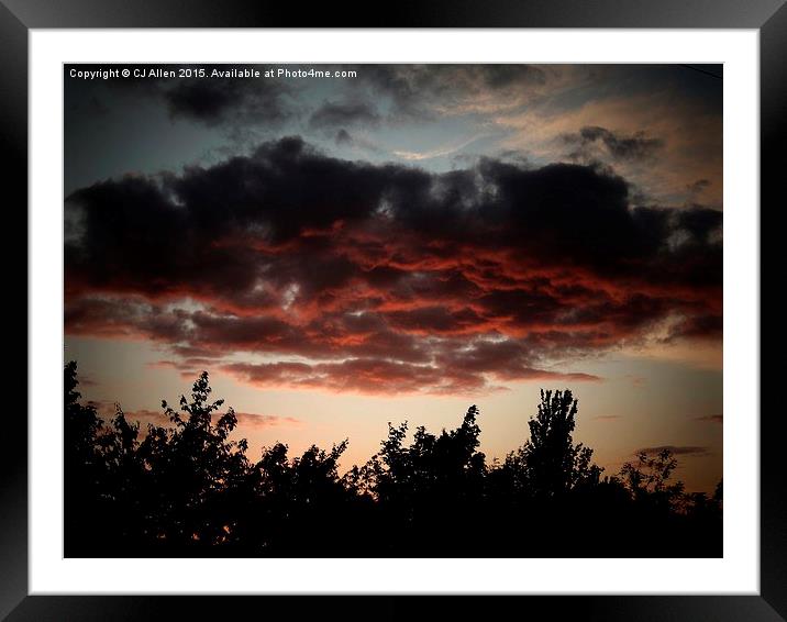  A Shropshire Sunset, reflected on dark clouds Framed Mounted Print by CJ Allen