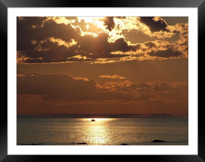  Golden Sea Cruise under the Storm Framed Mounted Print by dan Comeau