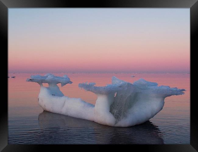  Viking Iceberg Ship Framed Print by dan Comeau