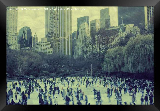 Skating in New York Framed Print by Mark Lovelock