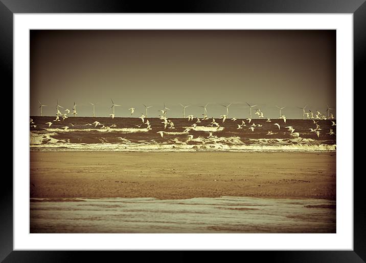 Flock of wind turbines... Framed Mounted Print by S Fierros