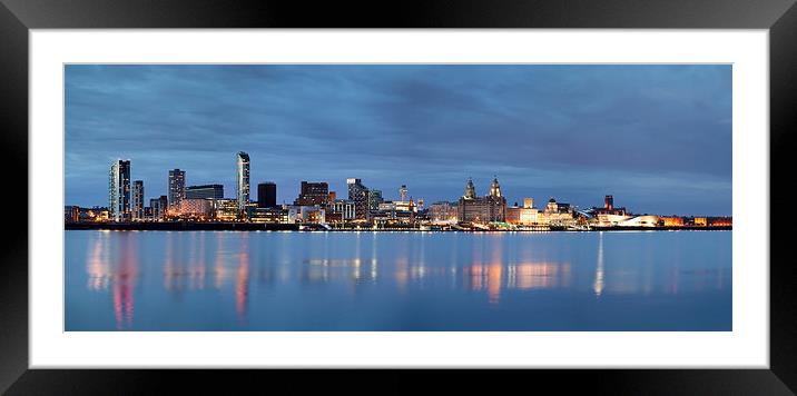  Liverpool Waterfront Reflections from Seacombe Framed Mounted Print by John Hickey-Fry
