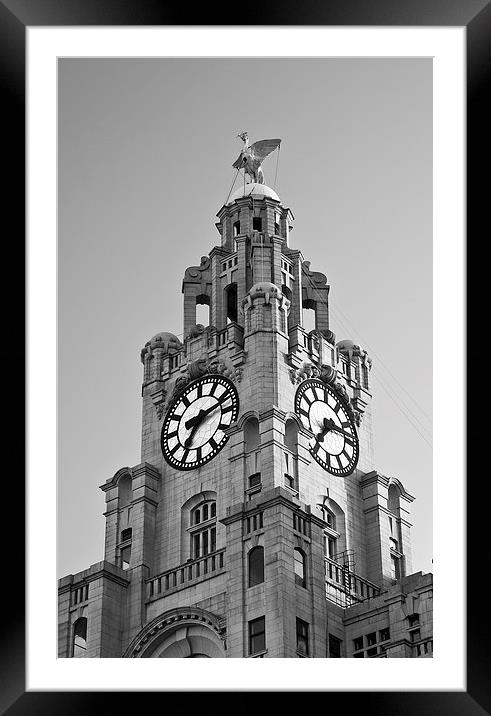 Liverpool Liver Building Framed Mounted Print by John Hickey-Fry