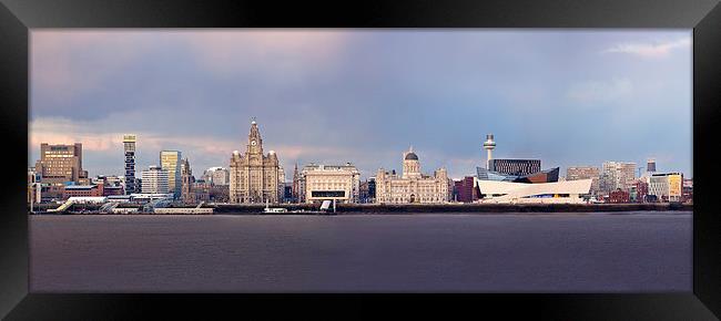 Liverpool Waterfront Panorama Framed Print by John Hickey-Fry