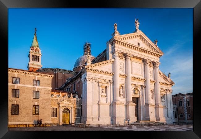 VENICE SAN GIORGIO AT SUNSET Framed Print by John Hickey-Fry