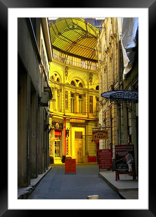 Yellow street Framed Mounted Print by Dianana 