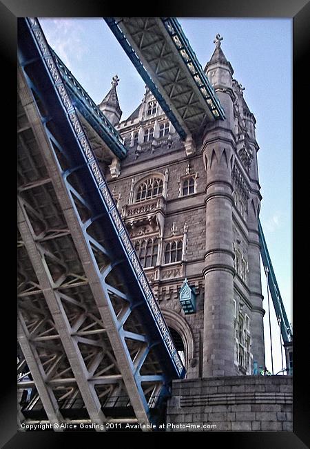 Tower Bridge Opening Framed Print by Alice Gosling