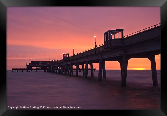 Deal Pier Sunrise Framed Print by Alice Gosling