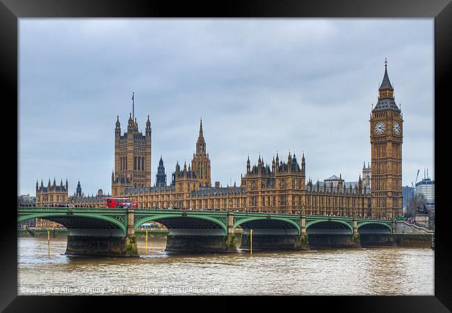 Big Ben and Westminster Bridge Framed Print by Alice Gosling