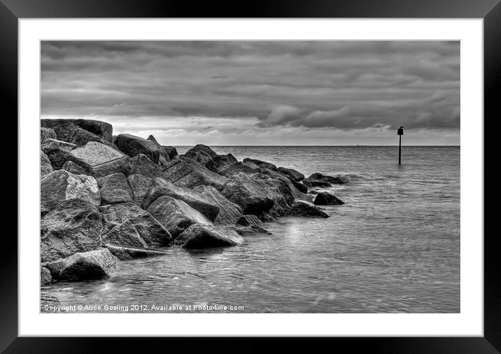 Sea Defences Framed Mounted Print by Alice Gosling