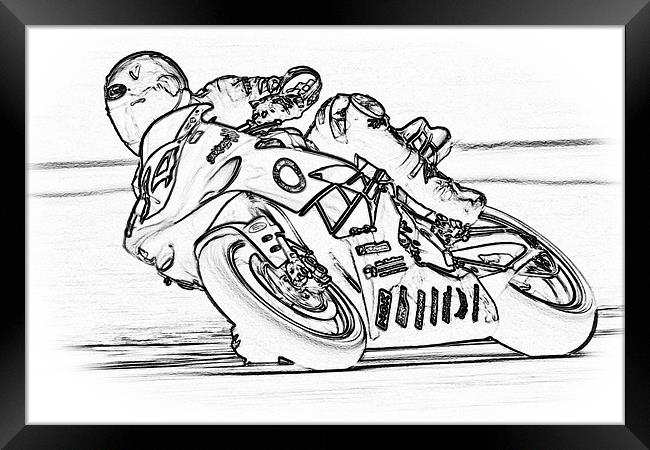 Motorbike Racing Framed Print by Alice Gosling