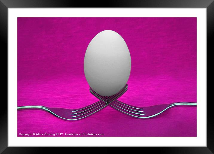 Balanced Breakfast in Pink Framed Mounted Print by Alice Gosling