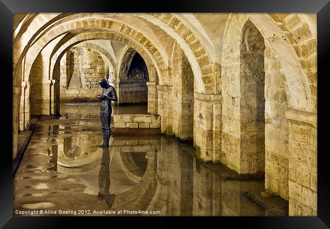 Crypt at Winchester Cathedral Framed Print by Alice Gosling