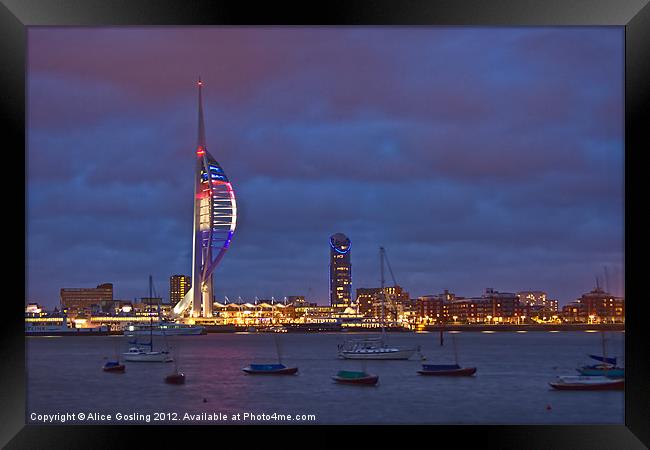 Spinnaker in Red, White and Blue Framed Print by Alice Gosling