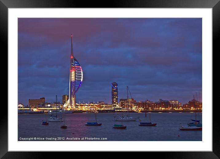 Spinnaker in Red, White and Blue Framed Mounted Print by Alice Gosling