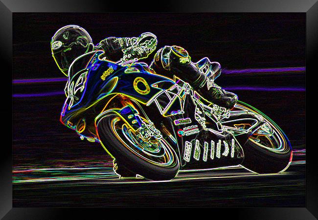 Motorbike Racing Framed Print by Alice Gosling