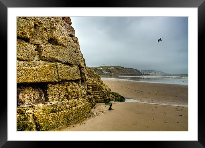East Cliff Disappearing into the Mist Framed Mounted Print by Alice Gosling