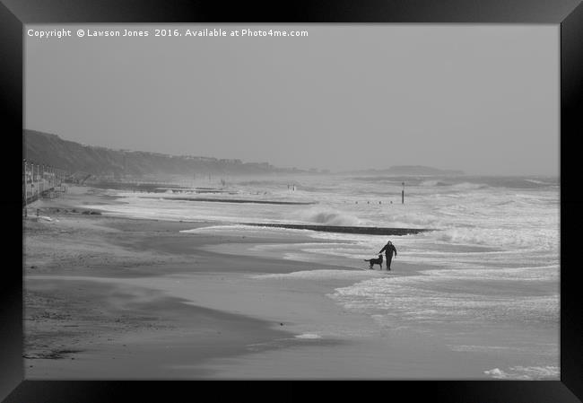 Just a walk on the beach Framed Print by Lawson Jones