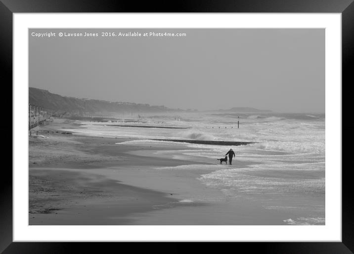 Just a walk on the beach Framed Mounted Print by Lawson Jones