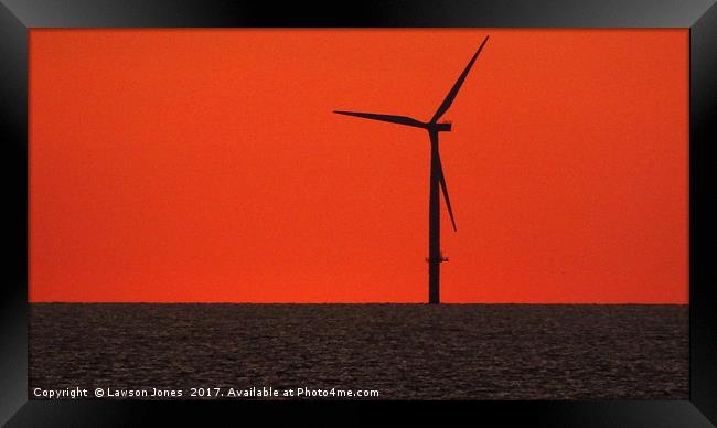 Ocean wind turbine Framed Print by Lawson Jones