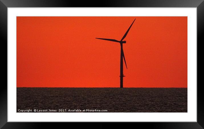 Ocean wind turbine Framed Mounted Print by Lawson Jones