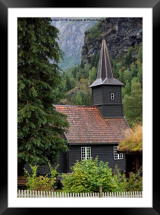 The little wooden church.  Framed Mounted Print by Peter Stevenson