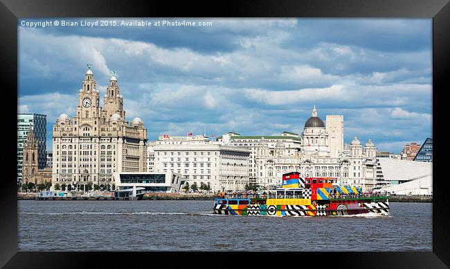  Liverpool Skyline & Ferry Framed Print by Brian Lloyd