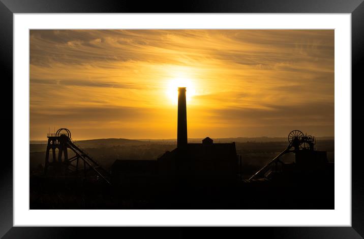 Disused coal mine at sunrise Framed Mounted Print by craig baggaley