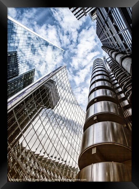 Lloyds Building in the City of London 2 Framed Print by Paul Praeger