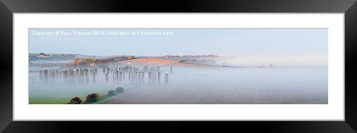 Mist in the Brede valley from Winchelsea Framed Mounted Print by Paul Praeger