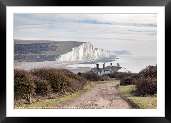 Coast Guard cottages Cuckmere haven  Framed Mounted Print by Paul Praeger
