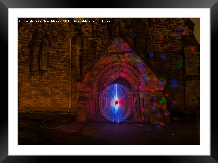 Light Painting Orb Framed Mounted Print by andrew blakey