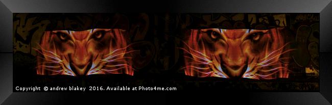 Tiger Eyes light painting Framed Print by andrew blakey