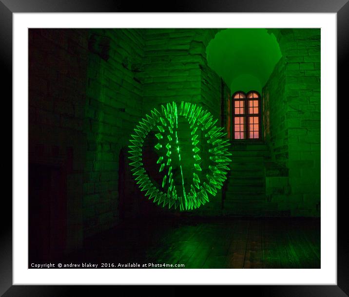 Green Orb at Newcastle Keep Framed Mounted Print by andrew blakey