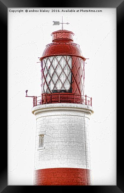 Souter Lighthouse sketch Framed Print by andrew blakey