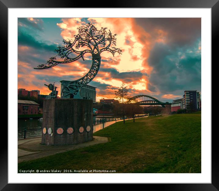 Flaming tree Framed Mounted Print by andrew blakey