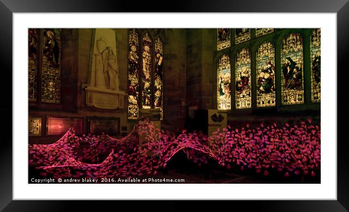 Falling Rose Petals Framed Mounted Print by andrew blakey