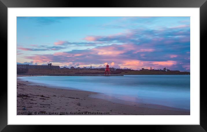 Sunset on Littlehaven Beach Framed Mounted Print by andrew blakey