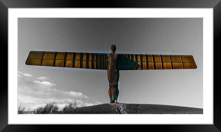 Popped angel of the north Framed Mounted Print by andrew blakey