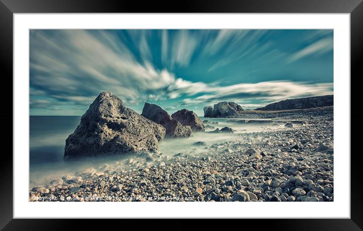 Graham Sand and Target Rock Framed Mounted Print by andrew blakey