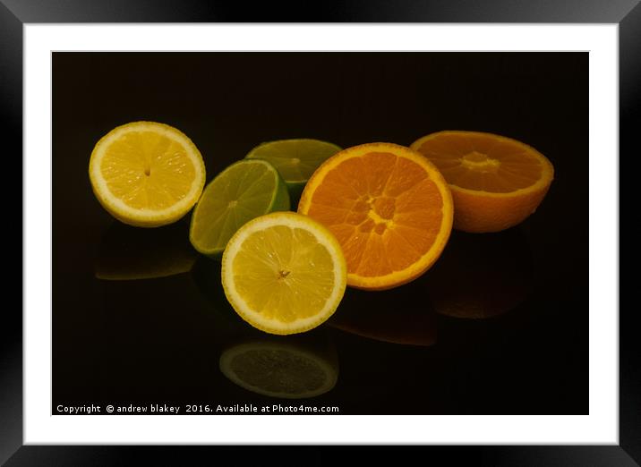 Citrus fruit Framed Mounted Print by andrew blakey